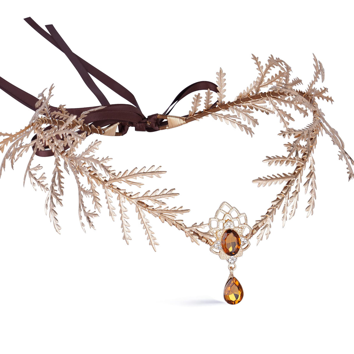 MOSTORY Renaissance Fairy Flower Crown, Woodland Elf Crown Headpiece