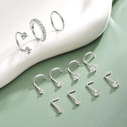 Horseshoe Nose Ring Studs Gold Silver Nose Piercing Jewelry for Women Men