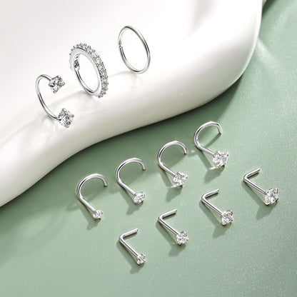 Horseshoe Nose Ring Studs Gold Silver Nose Piercing Jewelry for Women Men