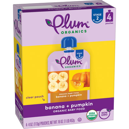 Plum Organics Stage 1 Organic Baby Food Pouch - Just Mangos, 12 Pack