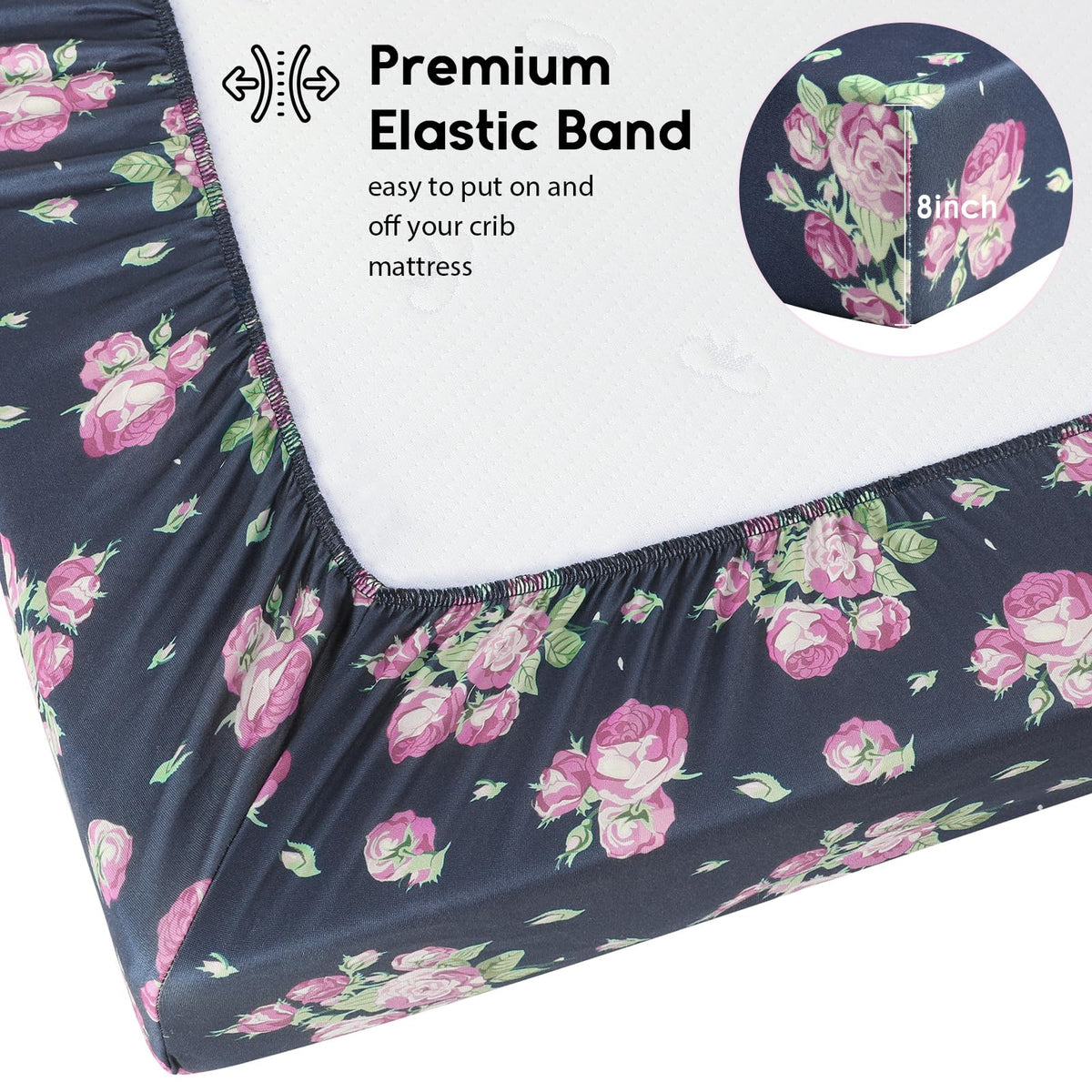 Yoofoss 2-Pack Baby Crib Sheets for Boys Girls 52x28 (Green+Leaf)
