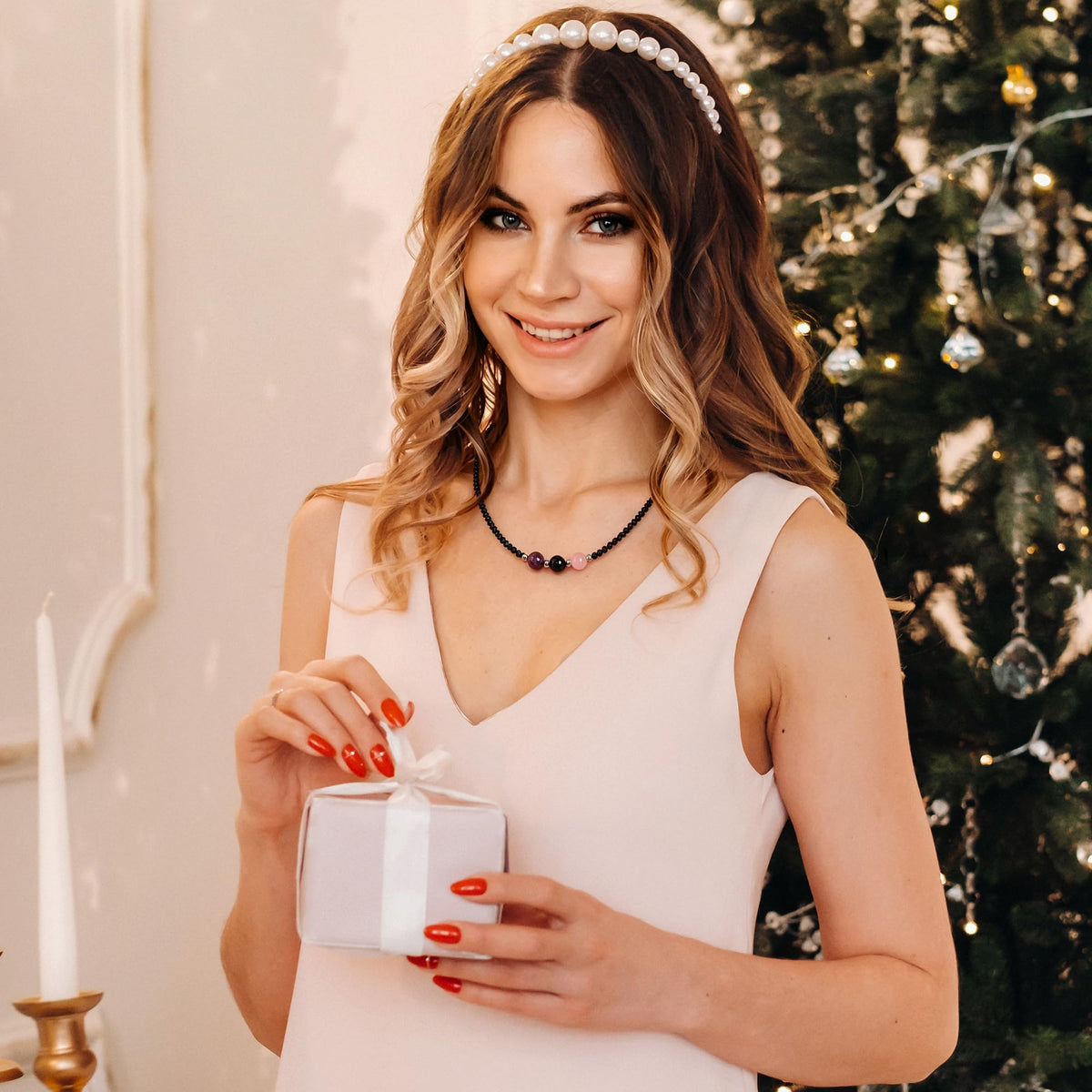 Healing Crystal Beaded Necklaces for Women Christmas Gift