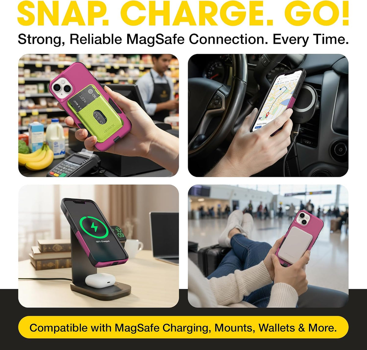 OtterBox iPhone 14 & iPhone 13 Commuter Series Case - BLACK , slim & tough, pocket-friendly, with port protection