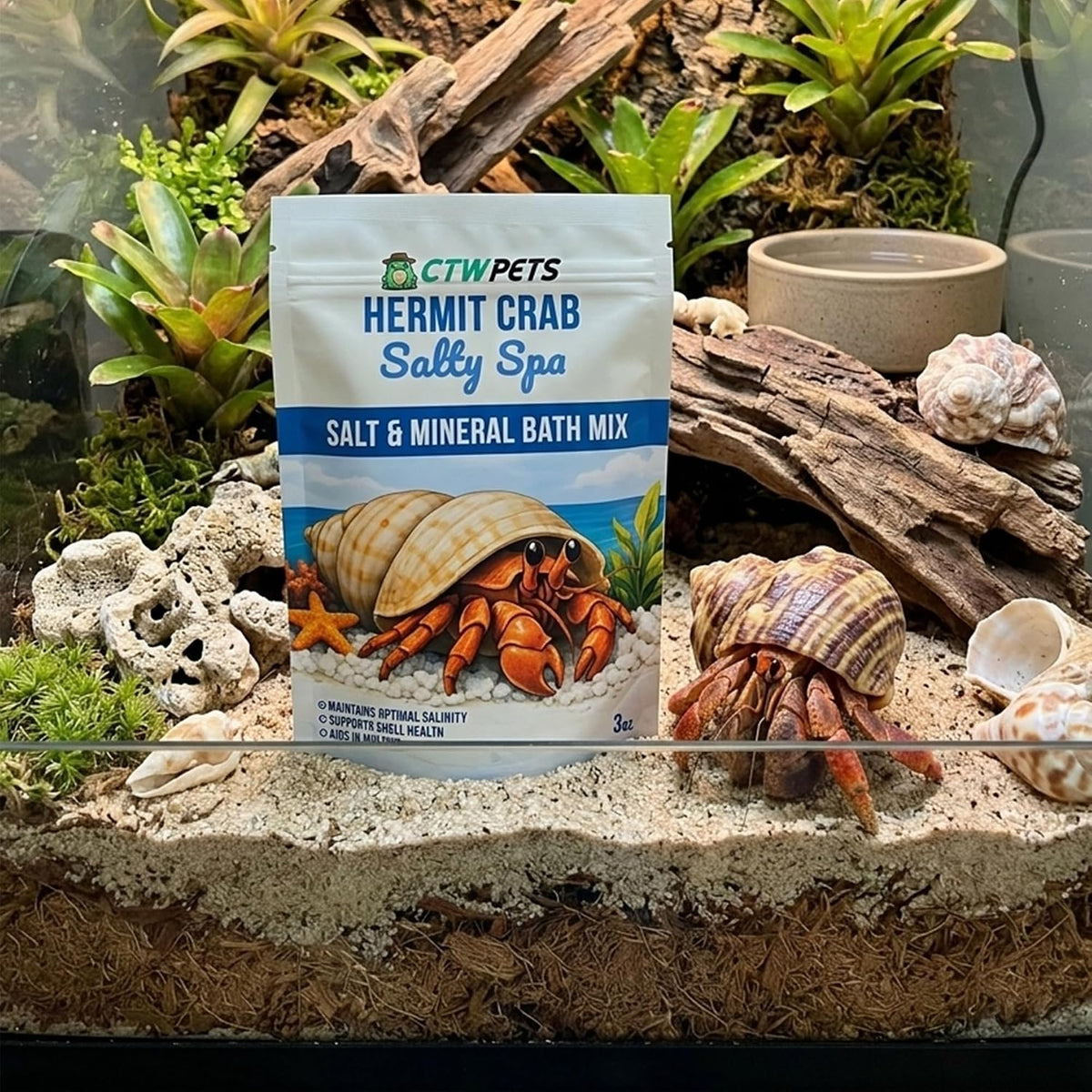 Salty Spa Hermit Crab Salt Water Mix with Calcium & Trace Minerals