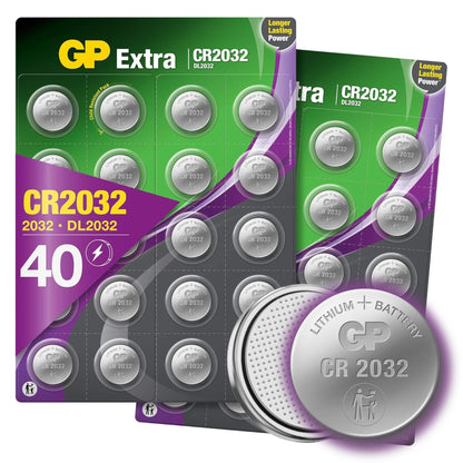GP Extra CR2032 3V Lithium Coin Batteries – Pack of 10, AirTag & Key Fob