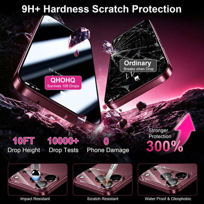 QHOHQ 3 Pack Screen Protector for iPhone 14 Plus 6.7 Inch with 3 Pack Tempered Glass Camera Lens Protector, Ultra HD, 9H Hardness, Case Friendly [Easy to Install Frame]