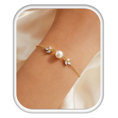 Pearl Bracelets for Women and Girls, Dainty Bracelet Wedding Pearl Jewelry
