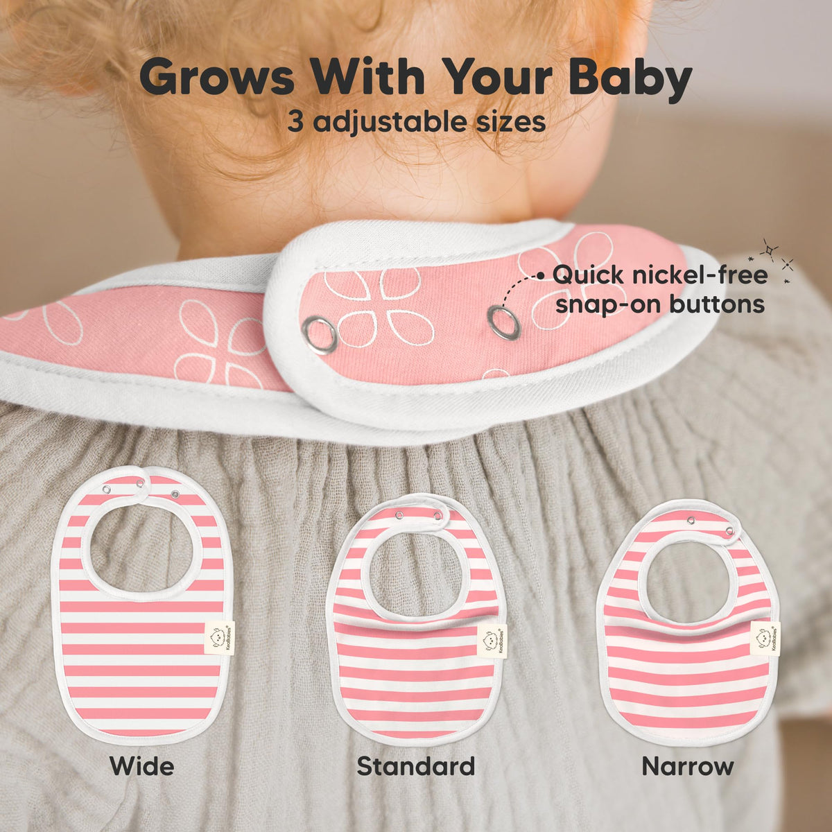 KeaBabies 8-Pack Organic Baby Bibs for Drooling and Teething (Sweet Charm)