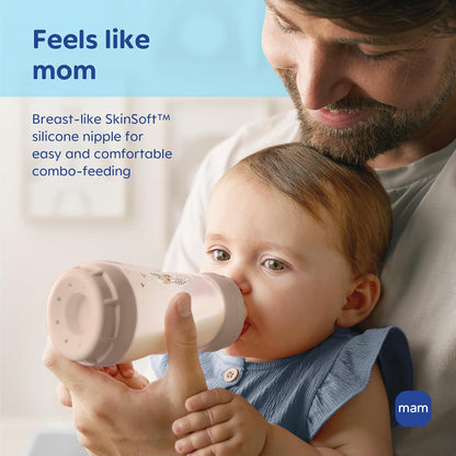 MAM Baby Bottle Anti-Colic Medium Flow Nipples, Fits All MAM Bottles, 2 Pk