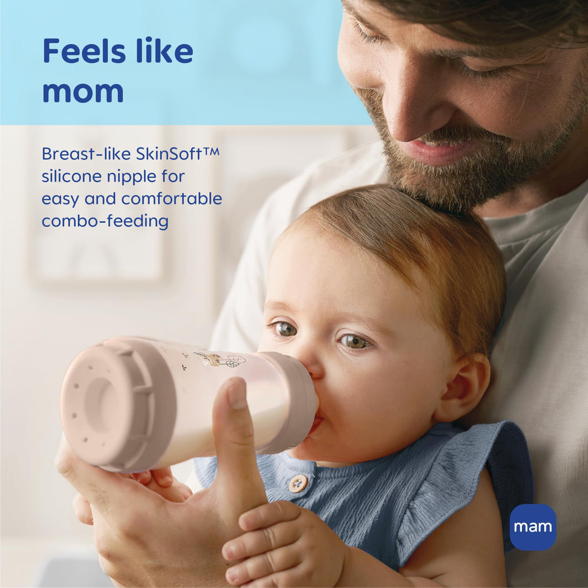 MAM Baby Bottle Anti-Colic Medium Flow Nipples, Fits All MAM Bottles, 2 Pk