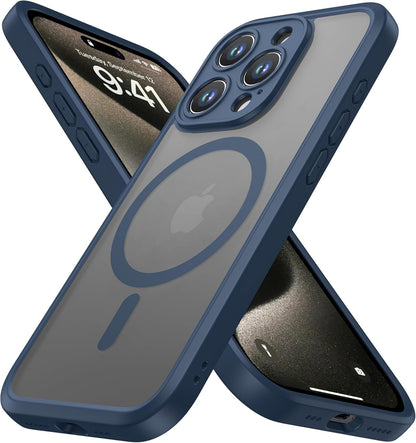 ImpactStrong Magnetic Guard Designed for iPhone 17 Air Case [Camera Protection] [Military Grade Drop Tested] [Compatible with MagSafe] Slim Translucent Matte Phone Case (6.6") - Navy Blue