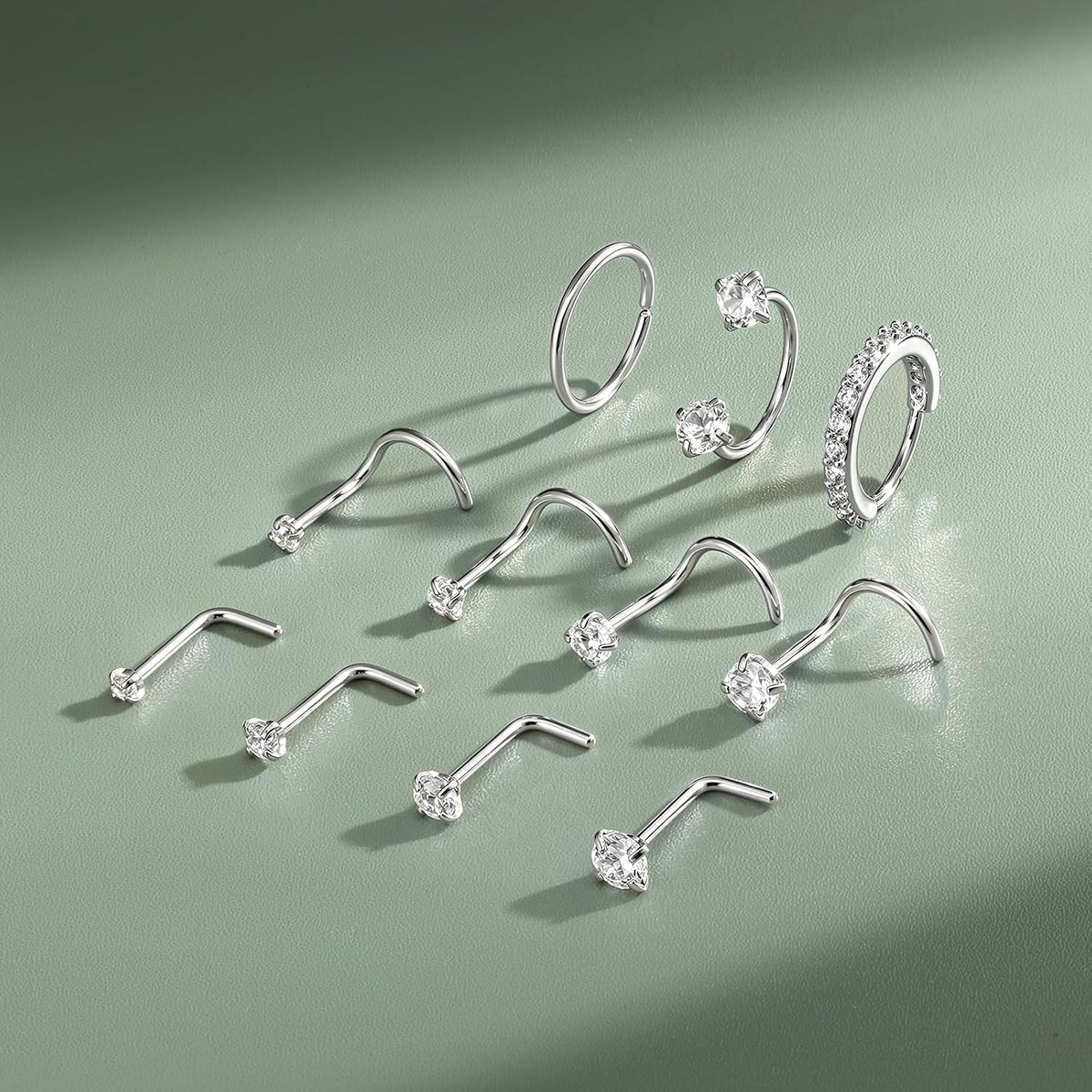 Horseshoe Nose Ring Studs Gold Silver Nose Piercing Jewelry for Women Men