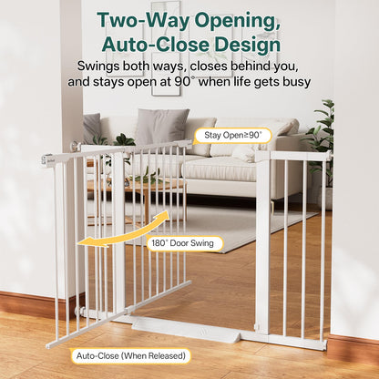 InnoTruth 27-36.6 in Wide Baby Gate for Stairs and Doorways, Black