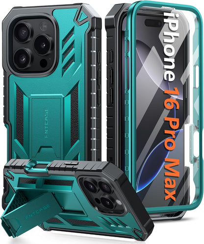 FNTCASE for iPhone 16 Case with Belt Clip and Built-in Screen Protector