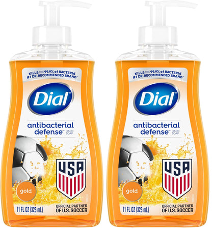 Dial Antibacterial Defense Liquid Hand Soap + Aloe, White Tea Scent, 11 Fl Oz (Pack of 4), Dermatologist-Tested Hand Wash, Gentle Formula