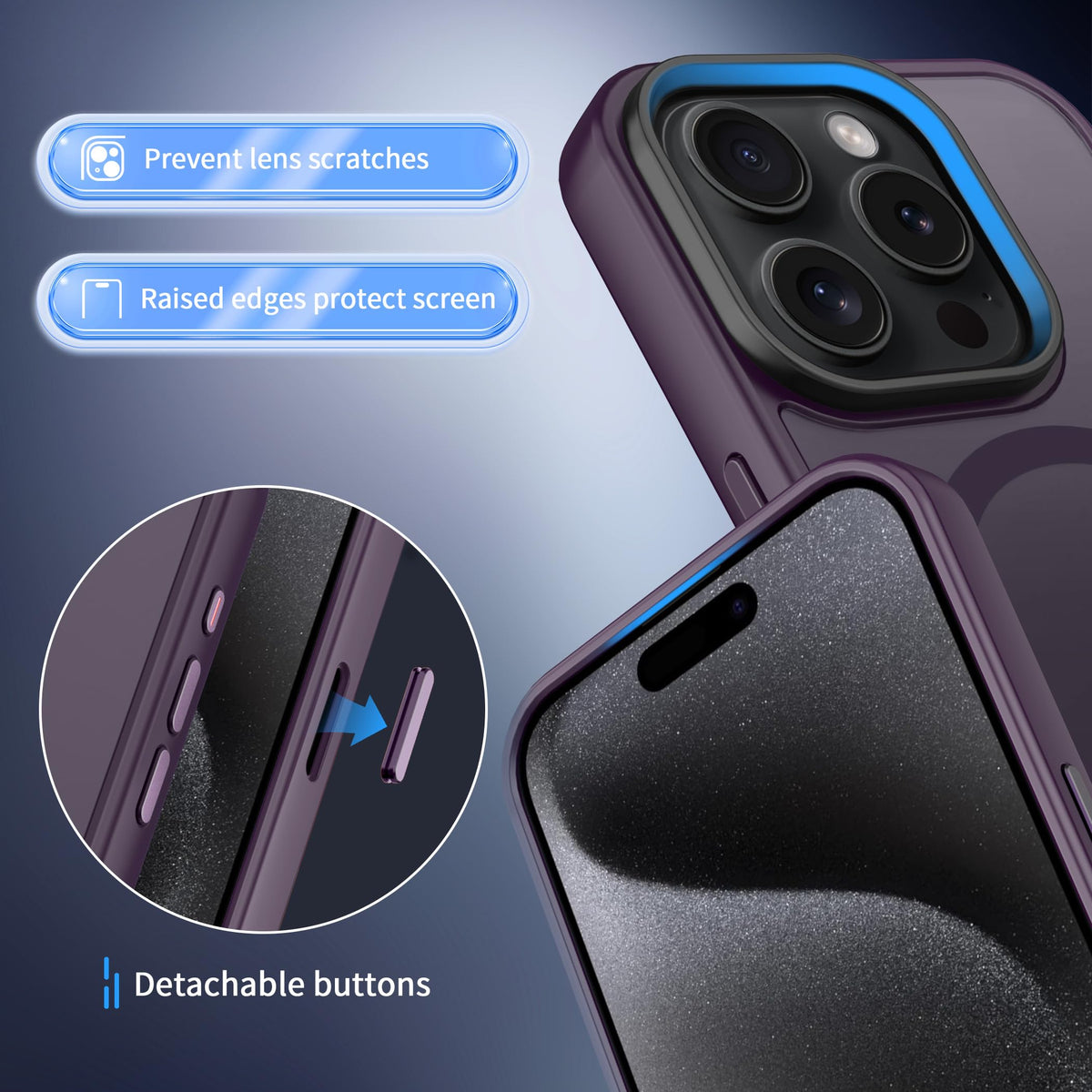 CACOE Magnetic Case for iPhone 17 6.3 inch, Light Purple