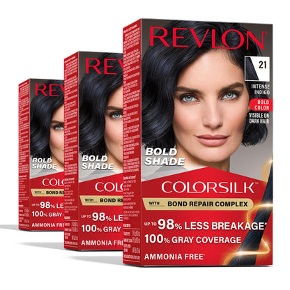 Revlon ColorSilk with Bond Repair Hair Color, 51 Light Brown, 3pk