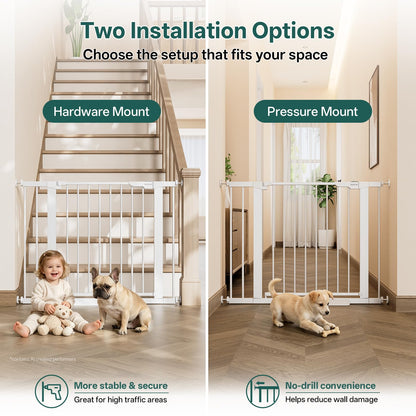 InnoTruth 27-36.6 in Wide Baby Gate for Stairs and Doorways, Black