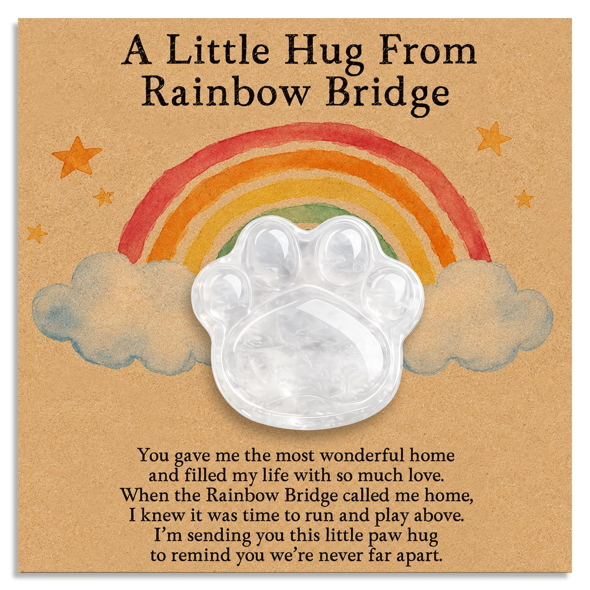 Dog Memorial Gifts for Loss of Dog, Rose Quartz Paw & Memorial Bracelet