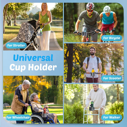 2-Pack Cup Holder for Walker: Wheelchair Cup Holder for Seniors and Adults