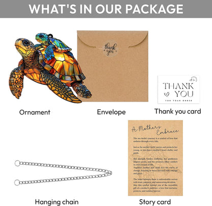 Sea Turtle Gift for Women, Mom & Daughter Christmas Ornament with Card