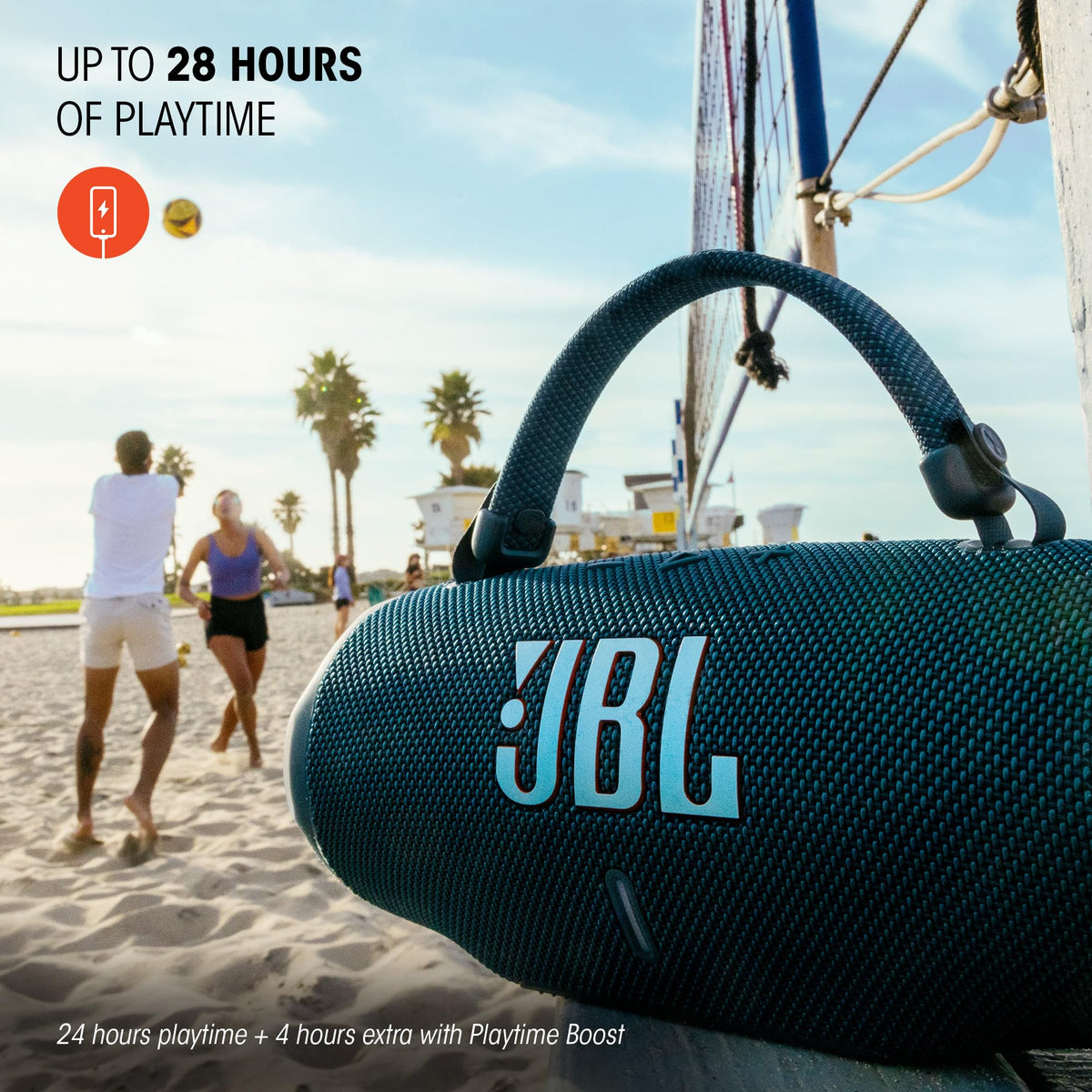 JBL Charge 6 Portable Waterproof Speaker with Powerbank and Strap - Black (Renewed)