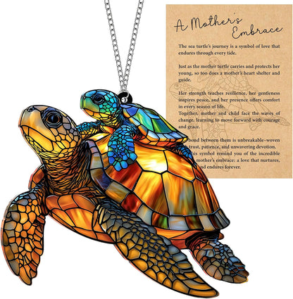 Sea Turtle Gift for Women, Mom & Daughter Christmas Ornament with Card