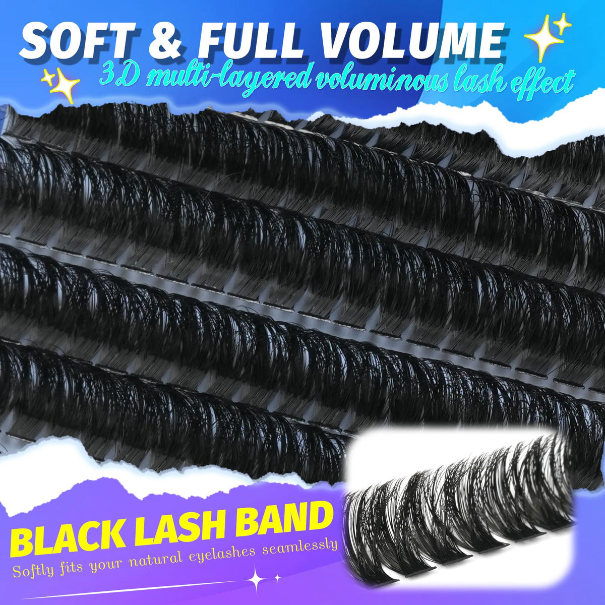 Lash Clusters Wispy 60D Eyelash Clusters 10-18mm Fluff Cluster Eyelash Extensions D Curl No Plastic Feel Individual Lashes Extension 240 Pcs Versatile False Eyelashes Clusters