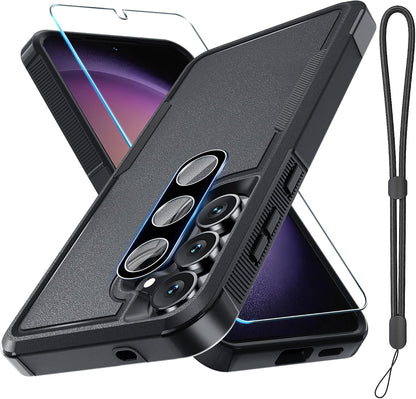 for Samsung Galaxy S24 FE Case, Full Body Heavy Duty Cover, Black Matte