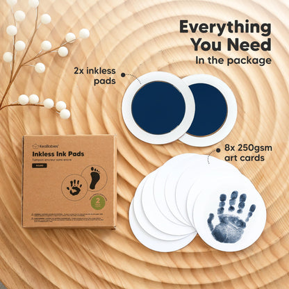 4pk Inkless Baby Hand and Footprint Kit, Mess Free Ink Pads (Jet Black, R)
