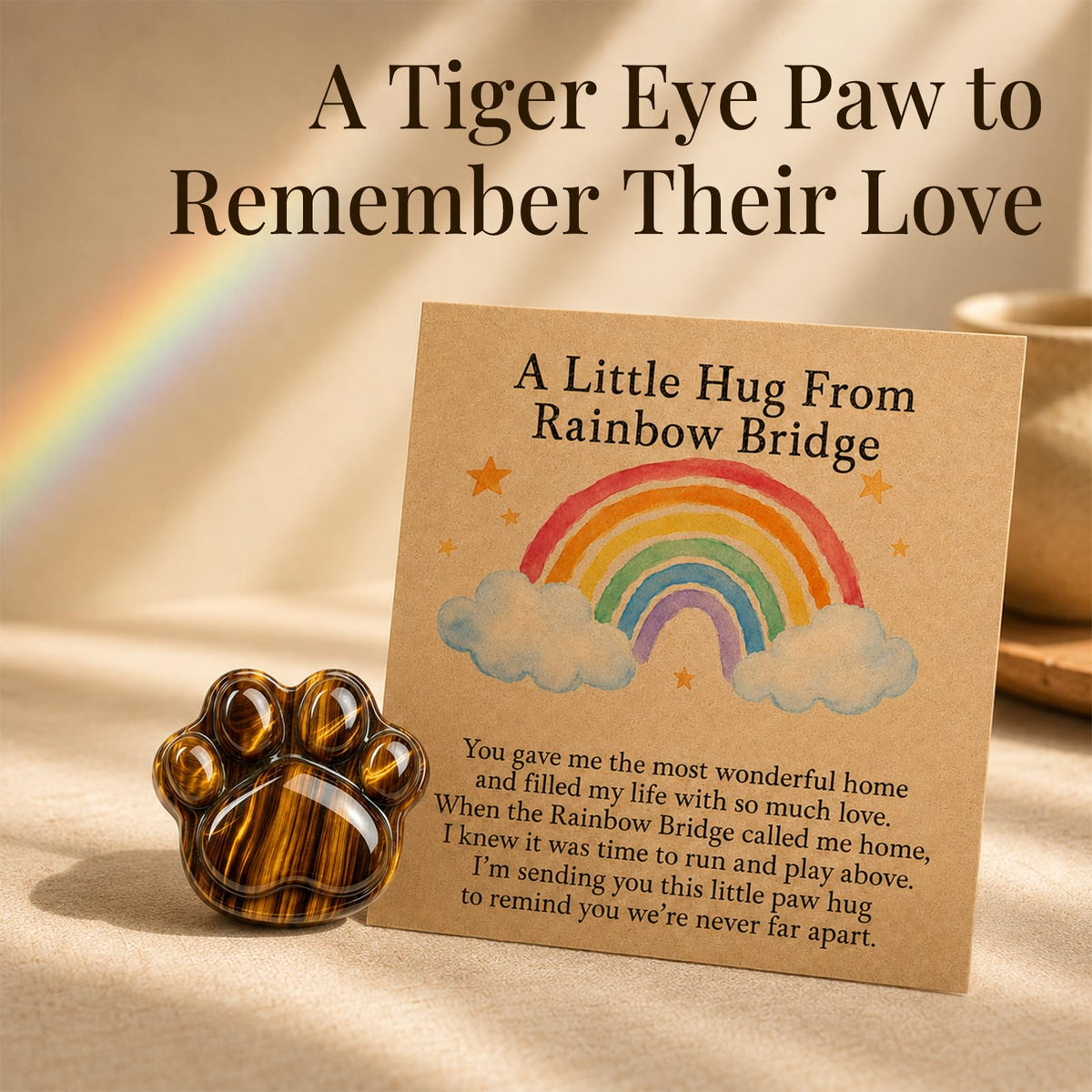 Dog Memorial Gifts for Loss of Dog, Rose Quartz Paw & Memorial Bracelet