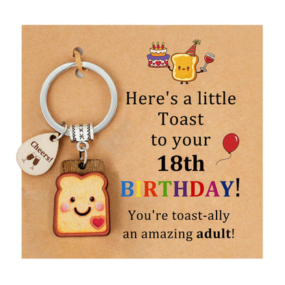 Toast Keychain for Girls New Beginnings Congratulations Gifts