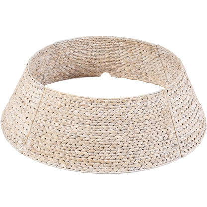 Best Choice Products 36in Christmas Tree Collar, Woven Hyacinth 3-Piece Holiday Rattan Tree Skirt Accessory for Home w/Cord Cut-Out - Chestnut
