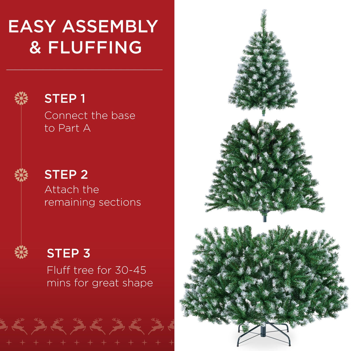 Best Choice Products 6ft Artificial Christmas Tree with LED Twinkling Lights, Pre-Lit Spruce Realistic Holiday Xmas Décor, 250 Lights, 798 Tips