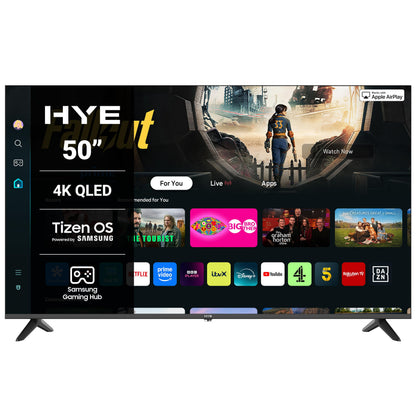 HYE 43" LED Smart TV - 4K Ultra HD, Samsung Tizen OS & Gaming Hub, Black