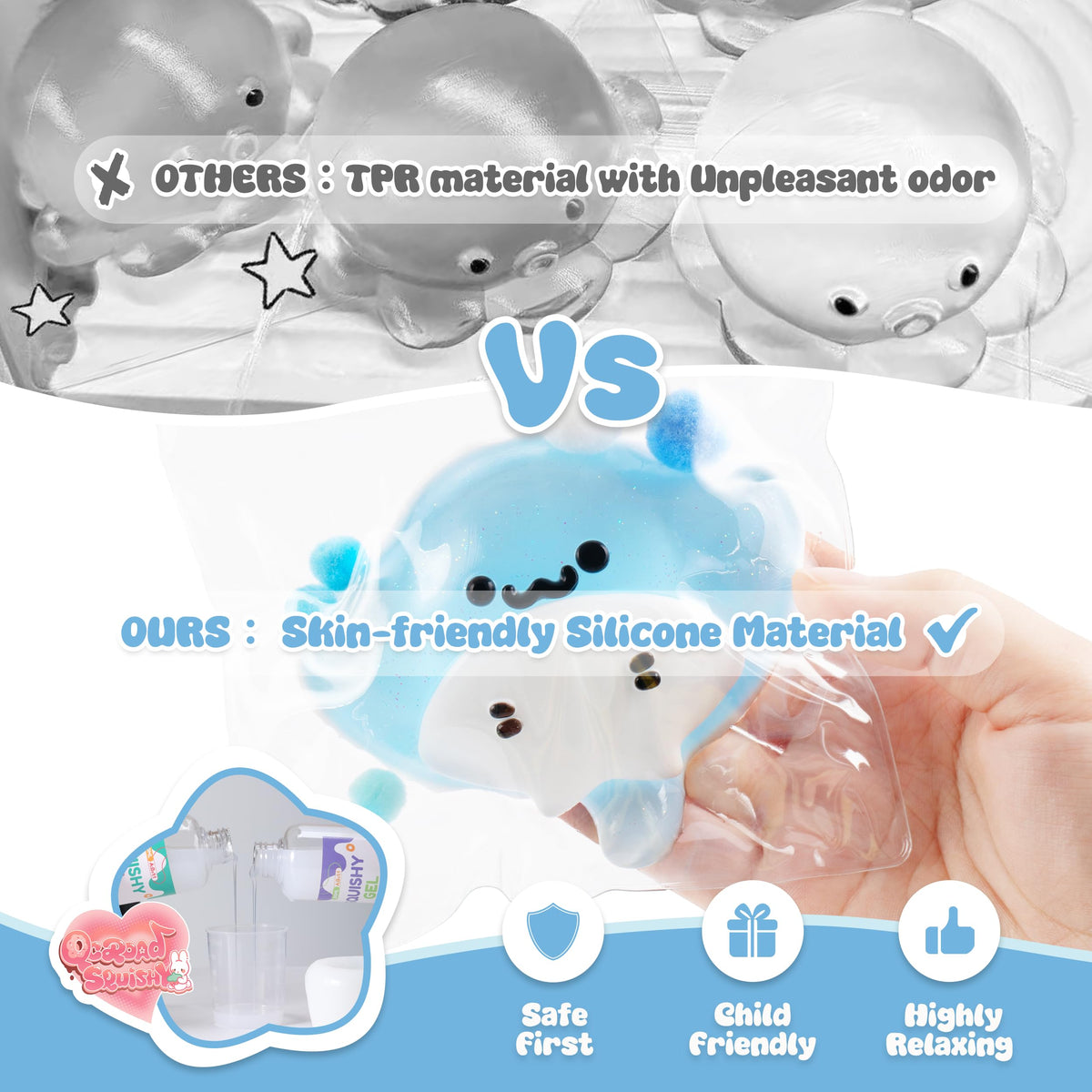Handmade Taba Seal Squishy Stress Relief Toys - Ultra Soft Silicone Squeeze Toys for Kids & Adults, Reusable Non-Violent Squishy Toys for Stress Relief & Relaxation