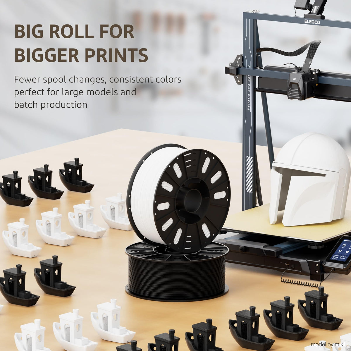 ELEGOO Rapid PETG 3D Printer Filament 1.75mm Black 1KG