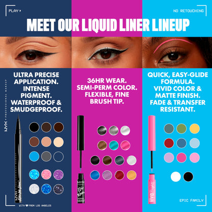 NYX PROFESSIONAL MAKEUP Epic Ink Eyeliner with Up To 24HR Wear, Black