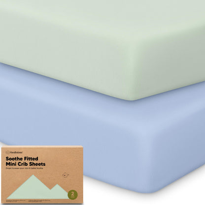 2pk Mini Crib Sheets Fitted 38x26 Pack N Play Mattress Sheet (Bumble Bear)