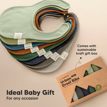 KeaBabies 8-Pack Organic Baby Bibs for Drooling and Teething (Sweet Charm)