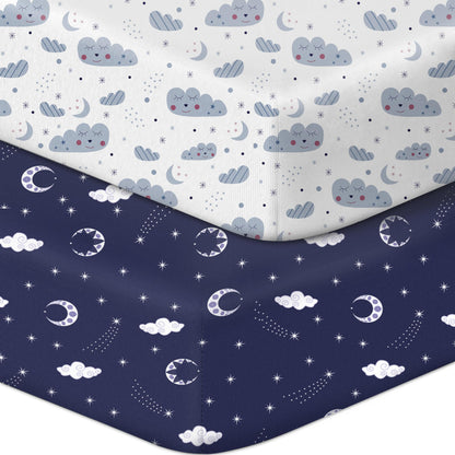 GUNTAIL Baby Crib Sheets for Boys Girls, 2 Pack Fitted Crib Sheet for Standard Crib and Toddler Mattress, Soft Microfiber Baby Sheet 52x28x8in. (Love & Pink)