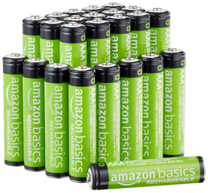Amazon Basics 16-Pack Rechargeable AA NiMH Batteries, 2000 mAh, 1.2V, Recharge up to 1000x Times, Pre-Charged