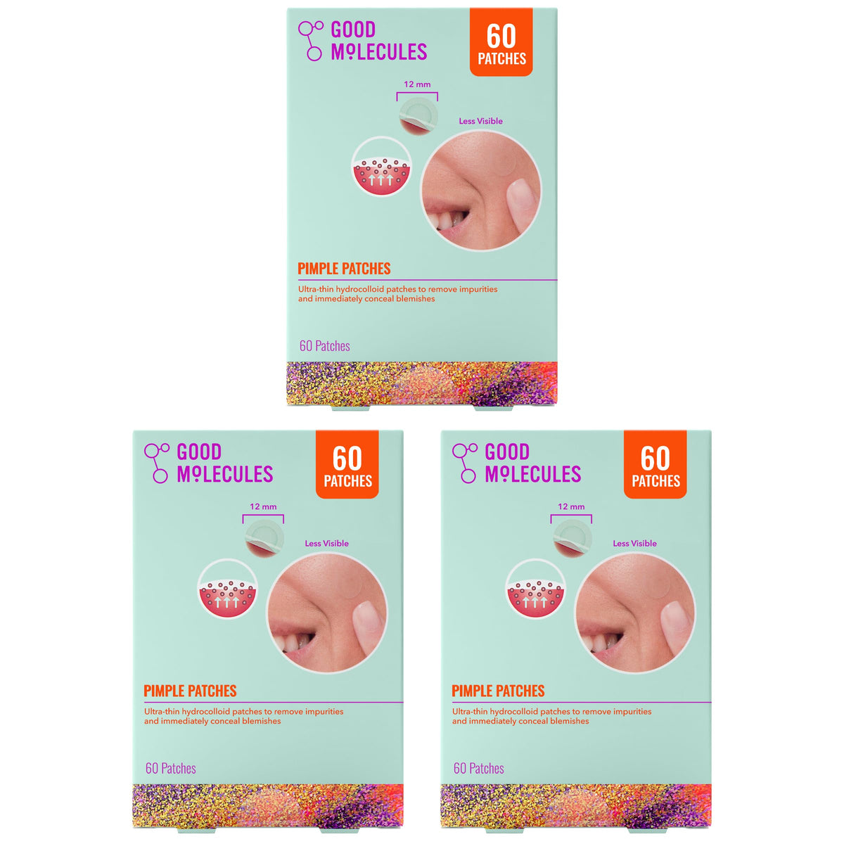 Good Molecules Pimple Patches, Hydrocolloid Patches for Face, 60 Count