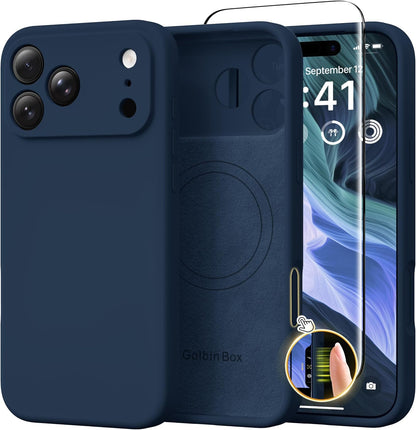 GolbinBox Magnetic for iPhone 13/14 Case, Silicone Cover, Blackcurrant