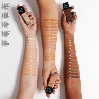 Maybelline Fit Me Matte + Poreless Liquid Oil-Free Foundation Makeup, Sun Beige, 1 Count (Packaging May Vary)