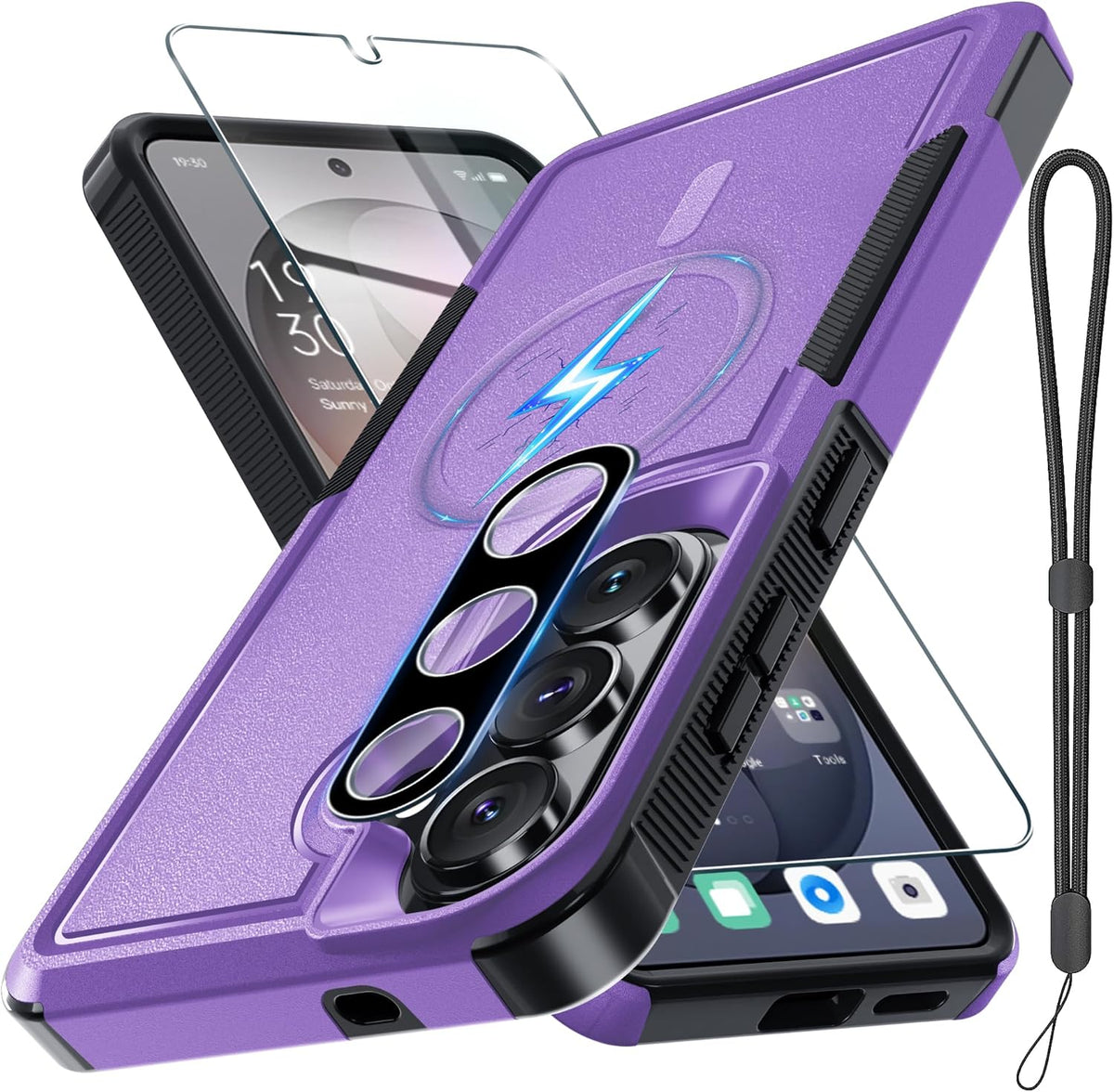 for Samsung Galaxy S24 FE Case, Full Body Heavy Duty Cover, Black Matte