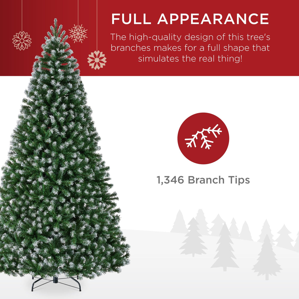 Best Choice Products Artificial Christmas Tree, 6ft Premium Unlit Realistic Spruce Holiday Décor w/Dense Branches, Easy Assembly, Metal Base - Green Spruce