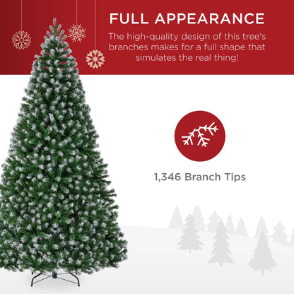 Best Choice Products Artificial Christmas Tree, 6ft Premium Unlit Realistic Spruce Holiday Décor w/Dense Branches, Easy Assembly, Metal Base - Green Spruce