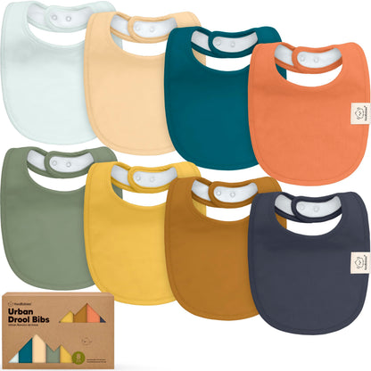 KeaBabies 8-Pack Organic Baby Bibs for Drooling and Teething (Sweet Charm)
