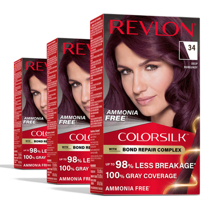 Revlon ColorSilk with Bond Repair Hair Color, 51 Light Brown, 3pk
